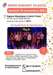 Achetez vos tickets pour le repas dansant du JOCEL 2023